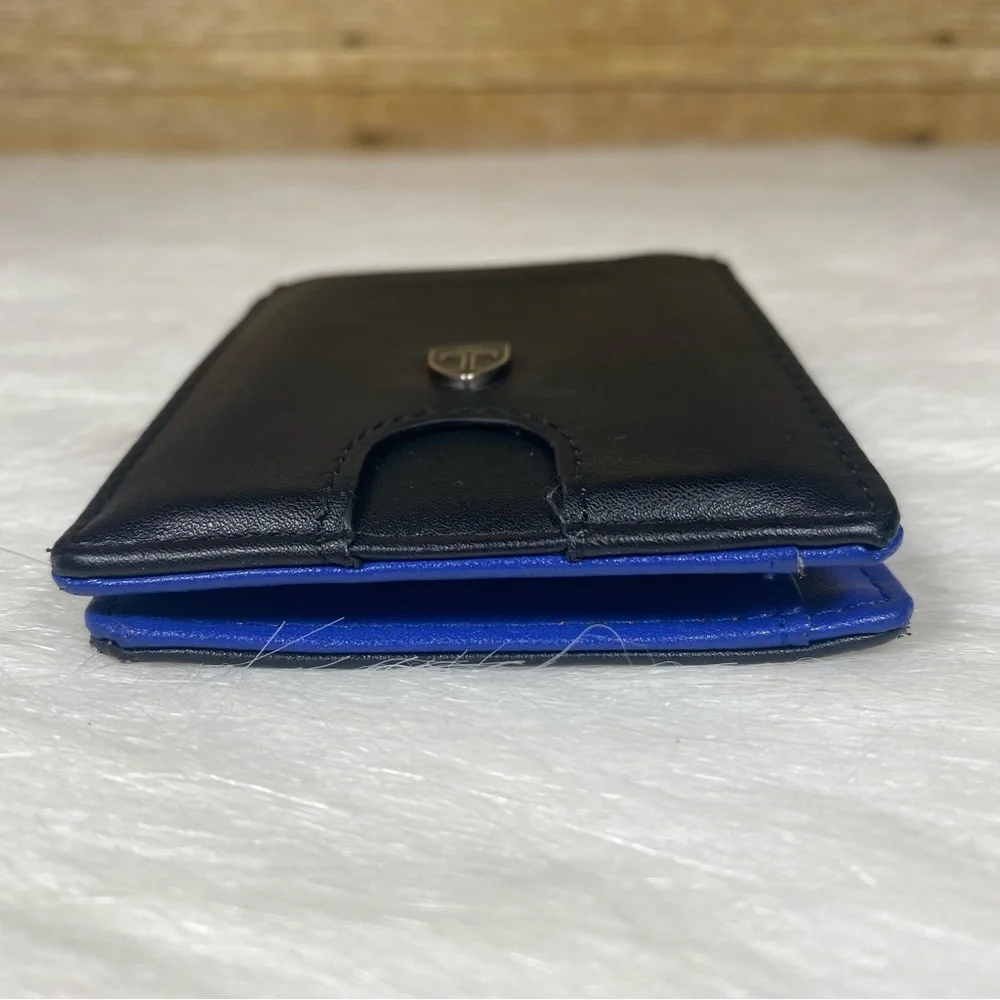 Mens Travando Slim Wallet with Money Clip Black And Blue